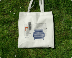 Ecobag da Civitá sobre a grama